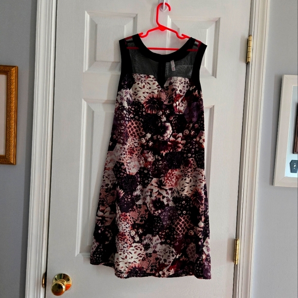 Xhilaration Dresses & Skirts - Xhilaration Medium Black and Purple Floral Dress